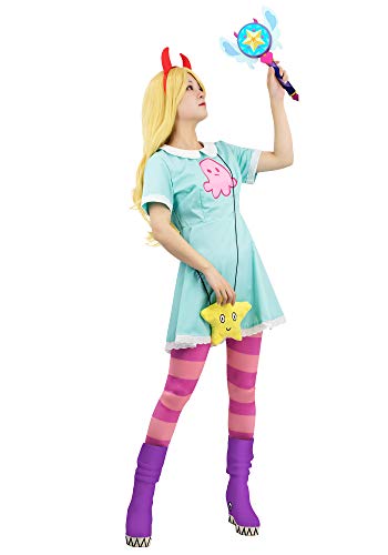 DAZCOS Womens Star Butterfly Cosplay Costume (Small) Blue