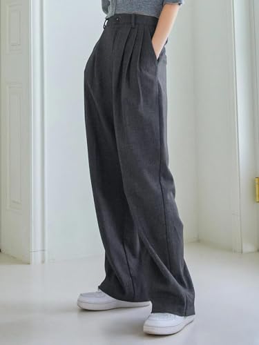 Image of KOTTY Women's Regular Fit High Rise Cotton Blend Solid Trousers
