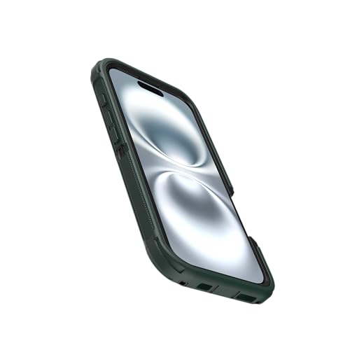 Image of OtterBox iPhone 16 (Only) - Defender Series MagSafe Case - Cinder Cashew (Green & Black) - Built-in Magnets - Screenless - Rugged & Durable - with Port Protection
