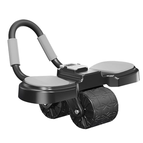 Rodillo abdominal, rueda abdominal de 44 x 17 x 25 cm, rueda abdominal de rebote automático con piezas extraíbles, nueva rueda de entrenamiento de fuerza central, máquina de abdominales con rodillera