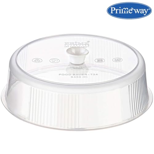 Image of Primeway Plastic O 21cm | Microwave Multipurpose Large Food Cover Lid | 8.25 inch | 2 Pcs Set | Transparent