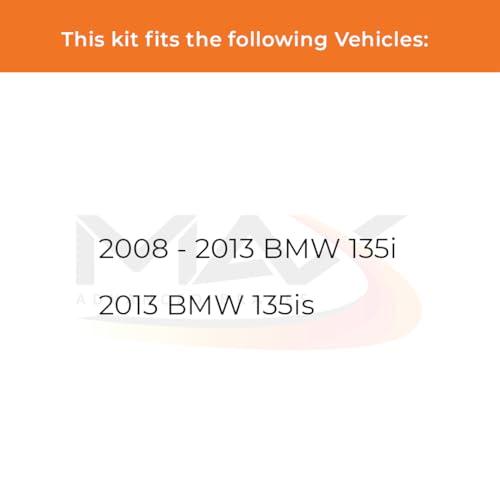Image of Max Advanced Brakes Front & Rear Brake Kit Compatible With 2008 2009 2010 2011 2012 2013 BMW 135i 135is Replacement Geomet Coated OE Disc Brake Rotors and Ceramic Brake Pads