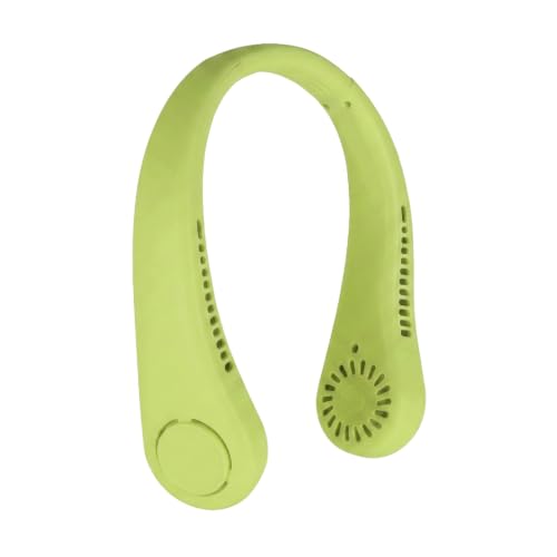LA CASA DE LAS CARCASAS Ventilador de Cuello Portátil Manos Libres USB-C, 5 colores. (Amarillo fluor)