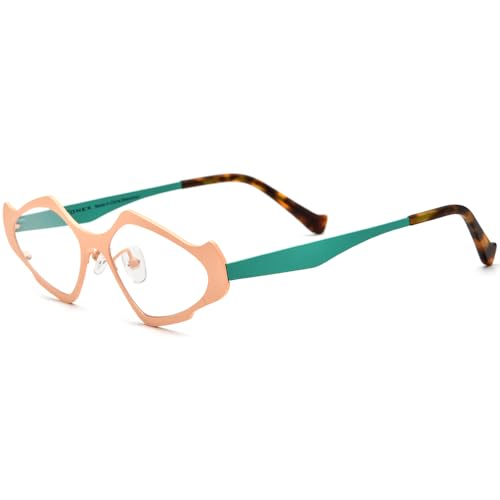 Image of FONEX Colorful Pure Titanium Glasses Frame Women Retro Round Eyeglasses