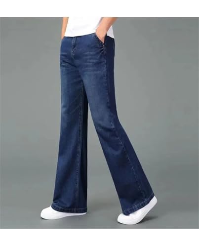 Men's Denim Pants Thin Loose Wide Leg Solid Color Casual Denim Pants4