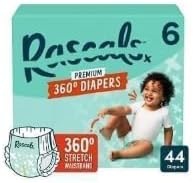 Rascals Premium 360 Absorbent Pull-On Diapers, Size 6, 44 Count