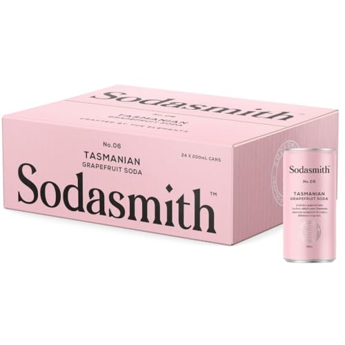 Sodasmith No 06 Grapefruit Soda, Premium Soft Drink, Sparkling Mixer, All Natural Ingredients, 200ml (case of 24 cans)