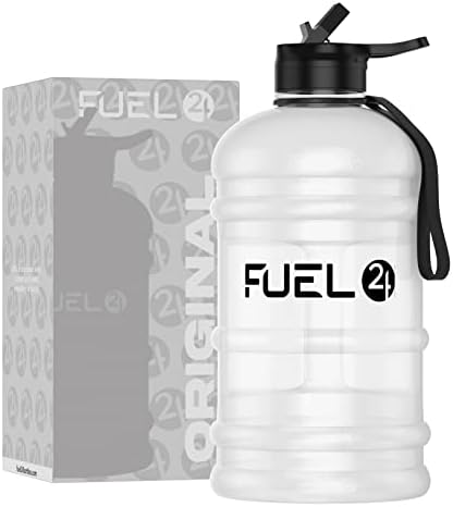 Fuel24 Jug - 2.2 Litre Water Bottle - Extra Strong Flex Material - Drop Proof, Pop or Straw Cap Options - 2.2L Large Gym Sports Bottle, BPA FREE