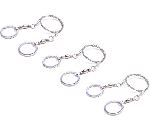 3-Pack Wire Saw & Rope Saw, 22-Inch Stainless Steel Pocket Chainsaw, Lightweight Emergency Survival Cable for Cutting Trees & Wood, Camping & Backpacking Gear