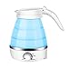 Produktbild Balai Faltbarer elektrischer Wasserkocher der Reise, kochen Trockenschutz-tragbarer Nahrungsmittelgrad-Silikon-zusammenklappbarer Wasserkocher mit Doppelspannung 110~220V(600ML) B#