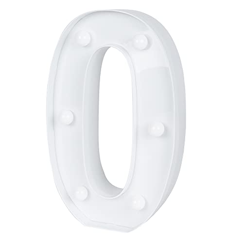 Image of Restaurantware Illumify 7.1 x 1.2 x 8.7 Inch Light Up Number 1 Durable Marquee LED Light - Number 0 Touchproof White Plastic Party Light Keyhole Slot For Parties Weddings Or Special Events