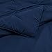 Amazon Basics Soft, Lightweight King Size Comforter Sets, All-Season Down-Alternative 3-Piece Bedding Set, Pinch Pleat Design, Navy Blue