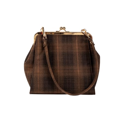 Image of Theater Kisslock Clutch Bag for Women with Adjustable & Detachable Straps | Vintage-Inspired Structured Sling Bag for Day & Evening Use