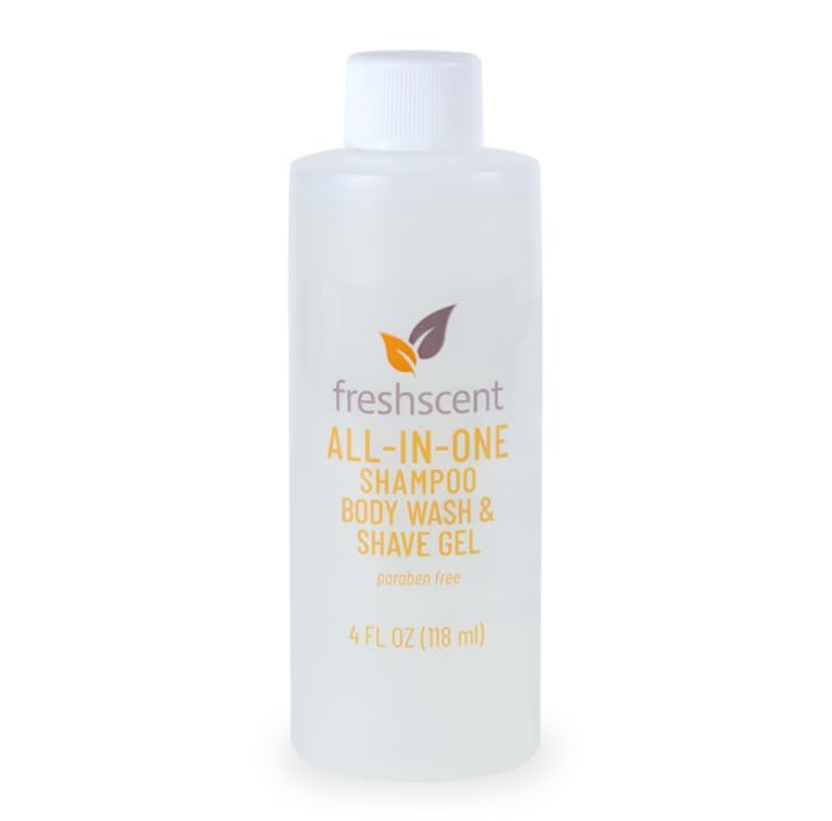 Shampoo/Shave Gel/Body Wash (3 in 1) 4 oz. (clear bottle) 120's units/cs