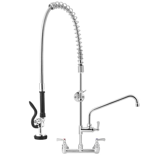Image of 43 inch Height Commercial Faucet with Sprayer Commercial Sink Faucet