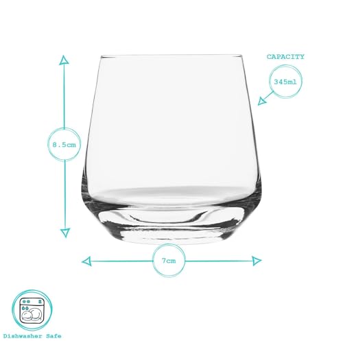 Argon Tableware 12 Piece Glassware Set - 345ml & 480ml - Tallo Collection - Whiskey Cups Tumbler Glasses Dishwasher Safe Large Highball Glass Modern Hiball Water Drinking Glasses - Image 5