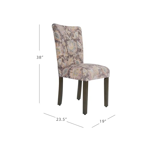 Image of HomePop Parsons Dining Chair - Dark Grey Floral (Set of 2)