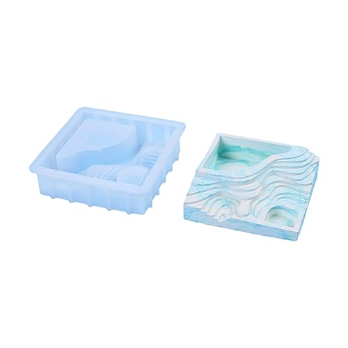Molde de resina para macetas con forma geométrica, para decoración de escritorio, herramienta de fabricación de resina epoxi, molde duradero de silicona para macetas