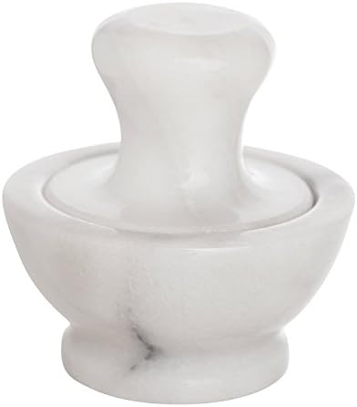 HIC Kitchen HIC Mortar and Pestle Set, 3.8 x 4 x 3.8 inches, Marble
