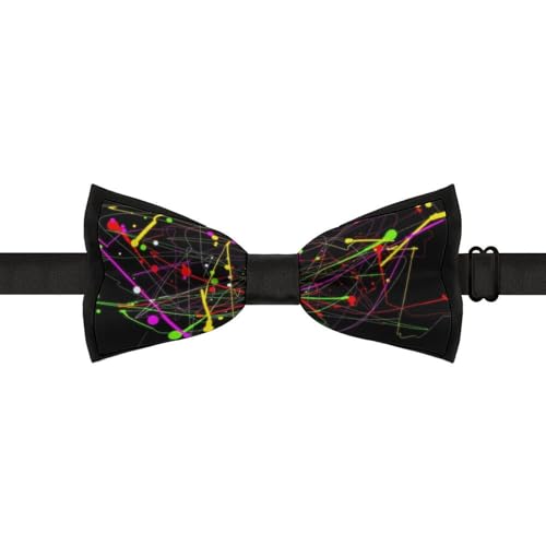 GoasNei Glow in Dark Splatter Neon Bow Tie for Men Adjustable Necktie Funny Tie Neck Ties for Weddings Party