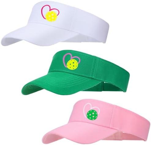 Cuffbow 3 Pcs Dinkball Sun Visor Hat Adjustable Empty Top Cap for...