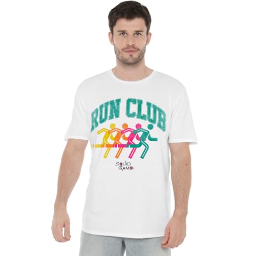 Squid Game t-shirt imprimé blanc col rond vêtement coton unisexe taille unique