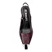 BUEUPU Women's Slingback Heels Metal Square Toe High Heels Stiletto Heel Pumps Backless Pumps Party Dress Shoes（Wine PU. 8