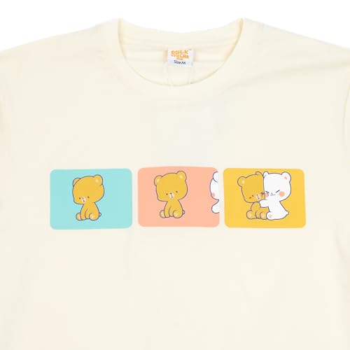 Hug Comic T-Shirt in Cream Authentic Milk Mocha Bear Merchandise Cutre Unisex Tee for Men and Women Screen Printed2