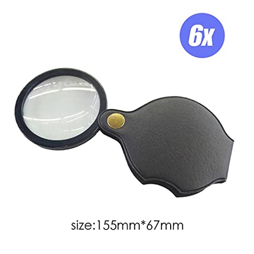 6X/8X/10X Mini kieszonkowa składana lupa biżuteria szkło powiększające HD Eye Glass lupa szklany obiektyw przenośna lupa (rozmiar: 6X)