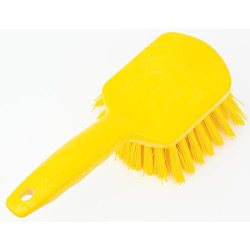 Image of SPARTA 40541EC04 Plastic Scrub Brush, Utility Brush, Kitchen Brush With Hanging Hole For Cleaning, 8 Inches, Yellow (Pack of 1)