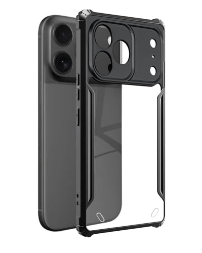 Image of SPAZY CASE iPhone 17 Pro Max Back Cover | Transparent Crystal Clear Hard PC Back Case with TPU Bumper, Drop Protection Case Cover for iPhone 17 Pro Max