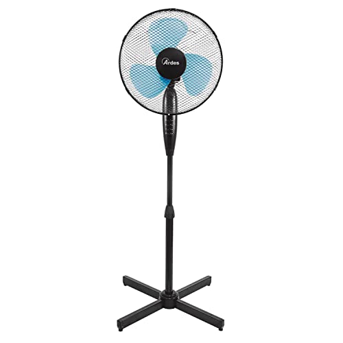 Ardes AR5EA35P EASY 35P Ventilador de pie Base Cruz 3 aspas 30 cm 3 niveles de velocidad, oscilante, negro