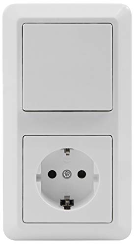 MC POWER - CUP - Wand Steckdosen und Schalter Set | Tür 2-fach...