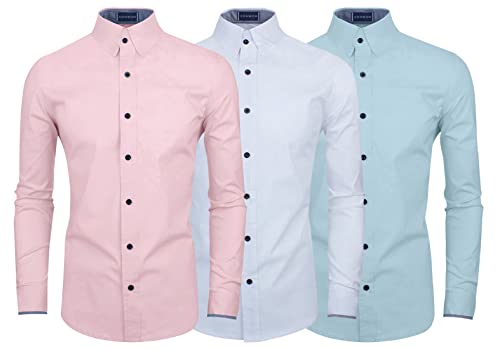 Image of Zombom Men's Combo Regular Fit Cotton Casual Shirts Pack of 3