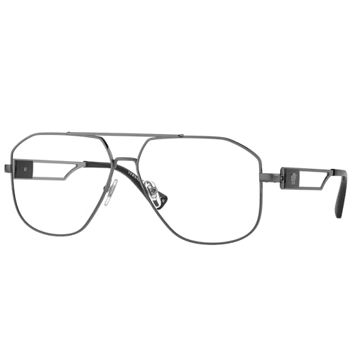 Image of Versace VE 1287 1001 Gunmetal Metal Pilot Eyeglasses 59mm