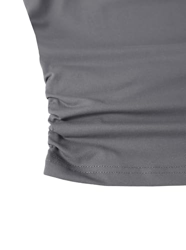 Image of LovelyWholesale Women Sexy Cut Out Crop Tank Tops Crew Neck Summer Sleeveless Top