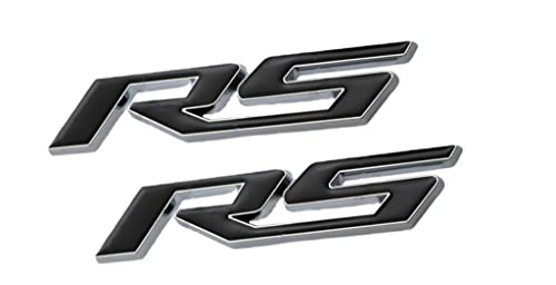 Image of 2X RS Emblem 3D Metal Badge Car Trunk Emblem Badge Tailgate Sticker Decals (Black Silver)