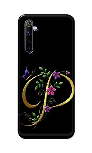 Image of Printed Hard Back Cover Case for Realme 6 Pro Back Cover (Alphabet P) -1803