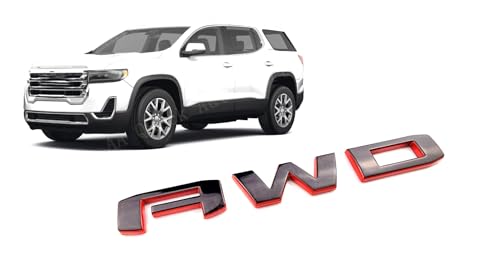 Image of 1pc AWD Tailgate Door Letter Nameplate Emblem Replacement for 2019-2022 GMC Acadia Terrain Liftgate Letter (Redline)