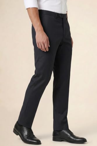 Image of Peter England Men Mid Rise Slim Fit Premium Flat Front Formal Trouser