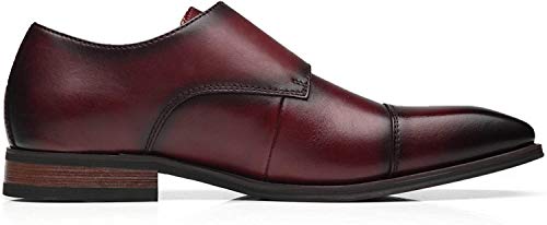 Image of La Milano Mens Double Monk Strap Slip on Loafer Cap Toe Leather Oxford Formal Business Casual Comfortable Dress Shoes for Men