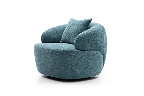 Gecheer 360° Swivel Mid Century Modern Curved Sofa, 1-Seat Cloud