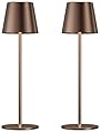 Cordless Table Lamp Rechargeable Brown - KK 2 Pack 5000mAH Battery Operated Lamp for Counter, 3 Color Stepless Dimming Wireless Lamp for Dining Table, Kitchen Counter, Outdoor Patio, Touch Control