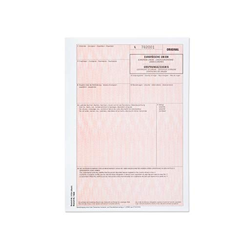 mashpaper Ursprungszeugnis Formular Vordruck 50 Stück für Laser- und Inkjetdrucker 11734 - Menge wählbar