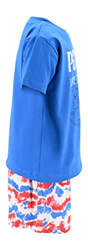 Image of Boys 2pc Shorts Set Outfit Short Sleeve Shirt with Classic Applique Print and Shorts