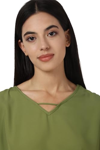 Image of Van Heusen Women's Polyester Regular Fit V-Neck Formal Top