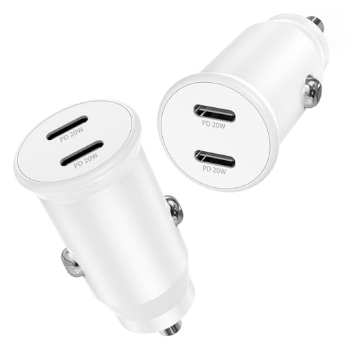 2Pack 40W Car Charger USB C, 2-Port Type C Car Charger Fast Charging Adapter for iPhone 16 15 Pro Max, Dual Apple iPhone Car Fast Charger for iPhone 16 15 14 13 12 Pro Plus Max,iPad,Samsung