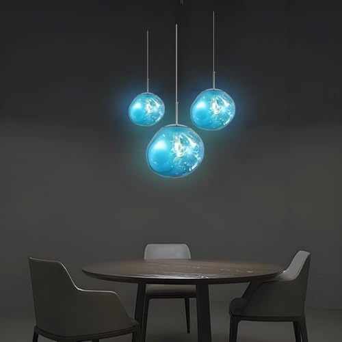 Lámpara de techo efecto lava azul 28cm de cristal fluido para salón