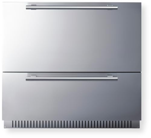 Summit Appliance SPR36332D 36-Inch 2-Drawer Undercounter Refrigerator, Frost-Free, Digital Thermostat, Open Drawer Alarm