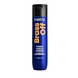 Matrix Brass Off Blue Shampoo, Neutralizes Brassy Orange Undertones, Tones Brunette, Brown & Dark Blonde Hair, Color Depositing, Pigmented Salon Formula, Vegan, Packaging May Vary
